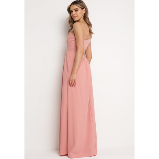 Różowa Elegancka Rozkloszowana Sukienka na Jedno Ramię Wistlia S promocyjna cena Born2be Odzież