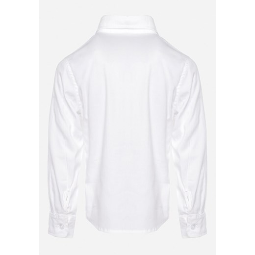 Biała Koszula Slim z Bawełny Zapinana na Guziki Lospia 128 okazyjna cena Born2be Odzież