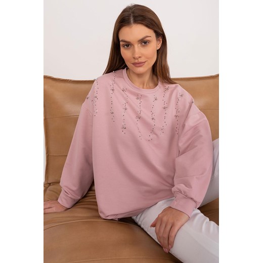 Bawełniana bluza bez kaptura ciemno różowa ze sklepu 5.10.15 w kategorii Bluzy damskie - zdjęcie 172276465
