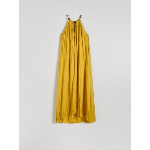Reserved - Sukienka maxi z dekoltem halter - musztardowy ze sklepu Reserved w kategorii Sukienki - zdjęcie 172276969