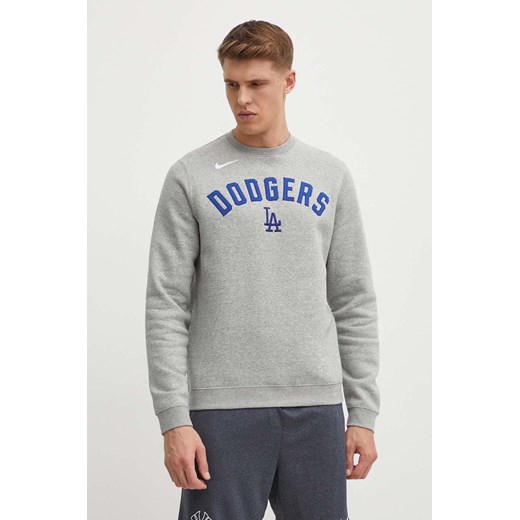 Nike bluza Los Angeles Dodgers męska kolor szary melanżowa ze sklepu ANSWEAR.com w kategorii Bluzy męskie - zdjęcie 172277555