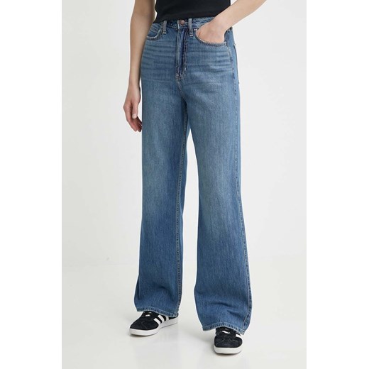 Hollister Co. jeansy damskie kolor niebieski KI355-4204-278 ze sklepu ANSWEAR.com w kategorii Jeansy damskie - zdjęcie 172277868