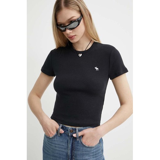 Abercrombie &amp; Fitch t-shirt damski kolor czarny ze sklepu ANSWEAR.com w kategorii Bluzki damskie - zdjęcie 172277918