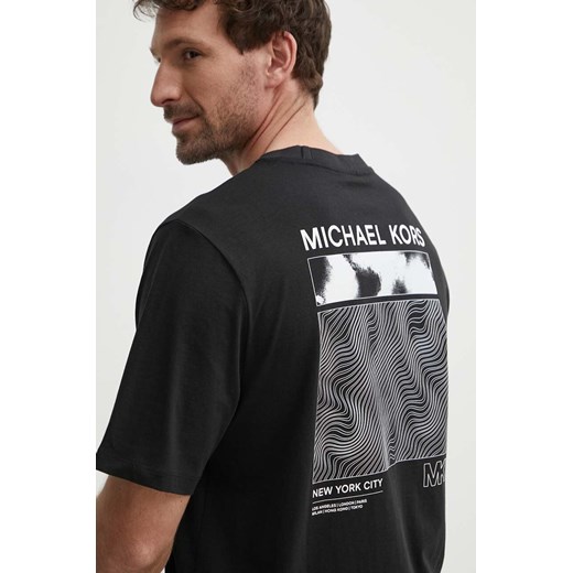 Michael Kors t-shirt bawełniany męski kolor czarny z nadrukiem ze sklepu ANSWEAR.com w kategorii T-shirty męskie - zdjęcie 172278029