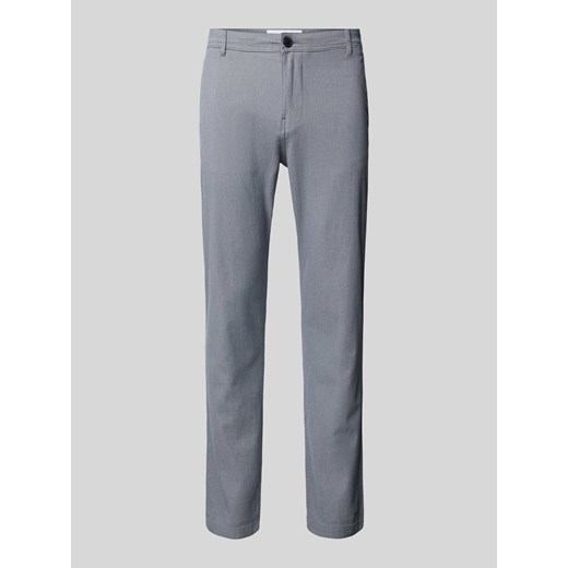 Spodnie materiałowe o kroju slim fit z fakturowanym wzorem model ‘LUTON’ ze sklepu Peek&Cloppenburg  w kategorii Spodnie męskie - zdjęcie 172280279