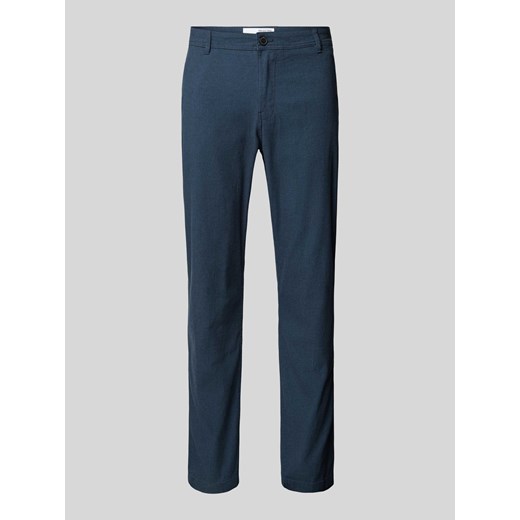 Spodnie materiałowe o kroju slim fit z fakturowanym wzorem model ‘LUTON’ ze sklepu Peek&Cloppenburg  w kategorii Spodnie męskie - zdjęcie 172280317