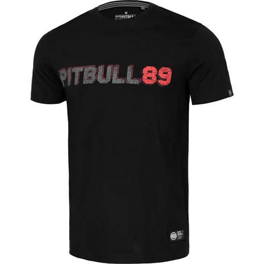 Czarny t-shirt męski Pitbull West Coast bawełniany z krótkim rękawem 