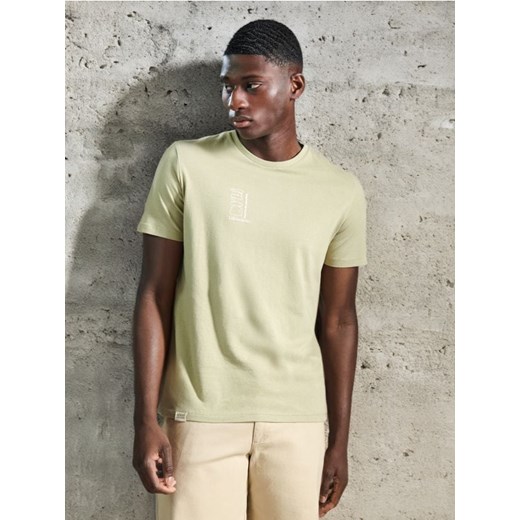 Sinsay - Koszulka z nadrukiem - zielony ze sklepu Sinsay w kategorii T-shirty męskie - zdjęcie 172282617