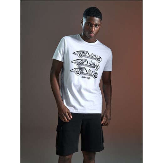 Sinsay - Koszulka z nadrukiem - biały ze sklepu Sinsay w kategorii T-shirty męskie - zdjęcie 172282619