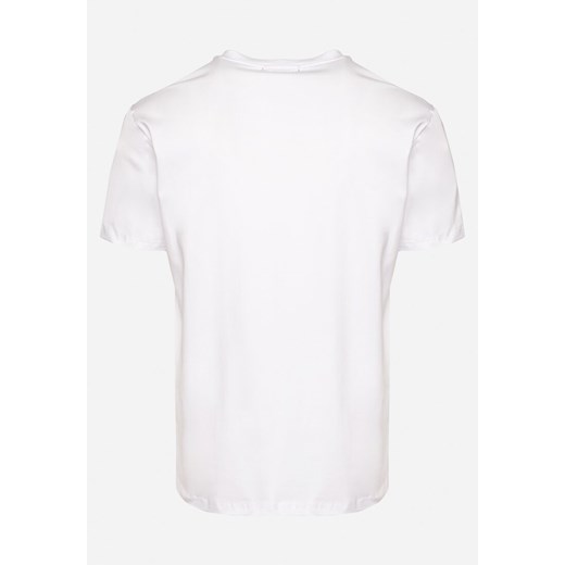 Biała Bawełniana Koszulka T-shirt z Nadrukiem Dorolia XL okazja Born2be Odzież