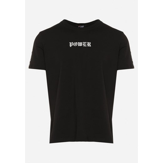 Czarna Bawełniana Koszulka T-shirt z Nadrukiem Dorolia 2XL Born2be Odzież okazja