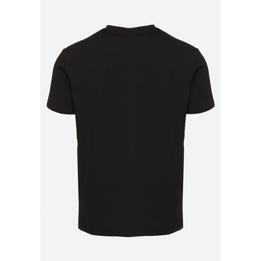 Czarna Bawełniana Koszulka T-shirt z Nadrukiem Dorolia 2XL promocja Born2be Odzież