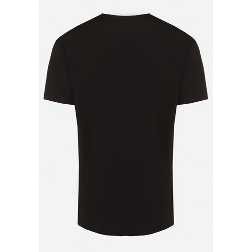 Czarna Koszulka Bawełniana z Dużym Nadrukiem na Przodzie Quexolia 5XL wyprzedaż Born2be Odzież