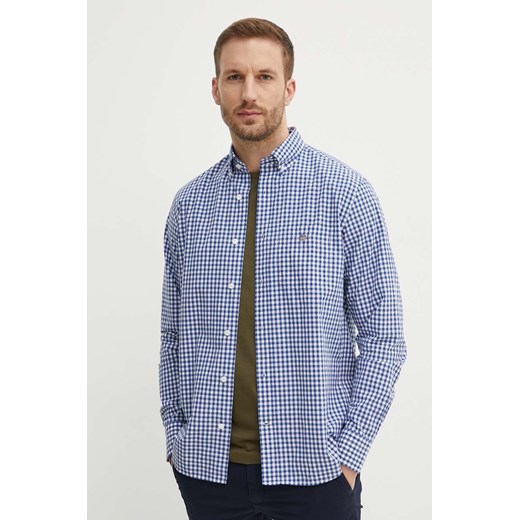 Gant koszula bawełniana męska kolor niebieski regular z kołnierzykiem button-down ze sklepu ANSWEAR.com w kategorii Koszule męskie - zdjęcie 172284765