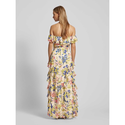 Sukienka wieczorowa z dekoltem carmen i kwiatowym wzorem Lauren Dresses 36 Peek&Cloppenburg 