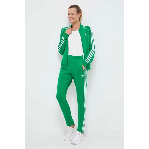 adidas Originals spodnie dresowe kolor zielony z aplikacją XXS promocyjna cena PRM