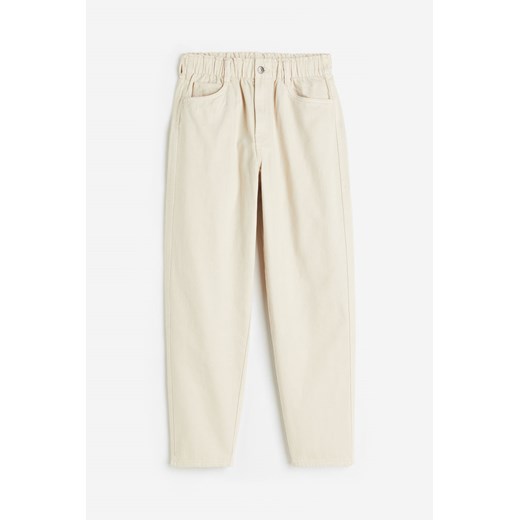 H & M - Spodnie z diagonalu High Waist - Beżowy ze sklepu H&M w kategorii Spodnie damskie - zdjęcie 172285176
