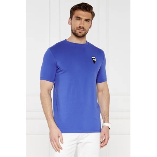 T-shirt męski Karl Lagerfeld niebieski z krótkimi rękawami 