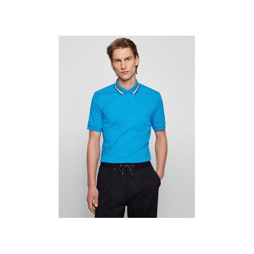 Boss Polo Penrose 38 50469360 Błękitny Slim Fit ze sklepu MODIVO w kategorii T-shirty męskie - zdjęcie 172288627