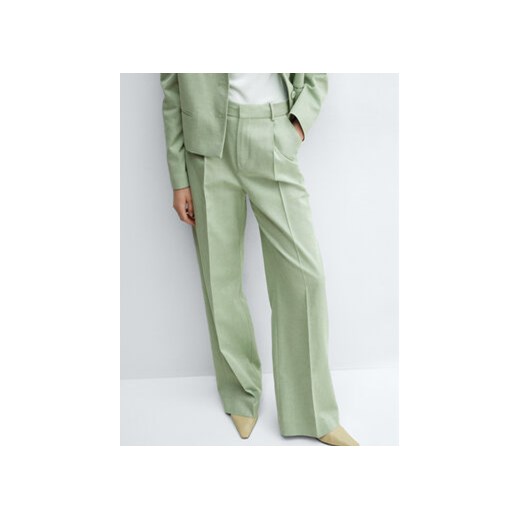 Mango Spodnie materiałowe Sevilla 67045758 Zielony Relaxed Fit ze sklepu MODIVO w kategorii Spodnie damskie - zdjęcie 172288655