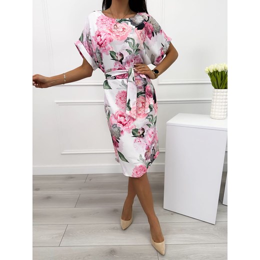 Kremowa Sukienka w Kwiaty Modnakiecka.pl 48 ModnaKiecka.pl