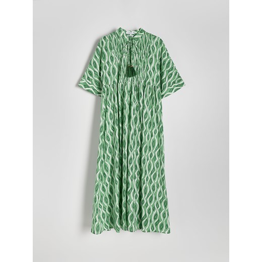 Reserved - Bawełniana sukienka - zielony ze sklepu Reserved w kategorii Sukienki - zdjęcie 172290418