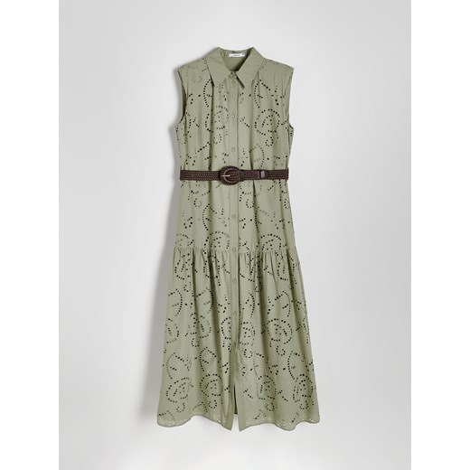 Reserved - Sukienka z paskiem - oliwkowy ze sklepu Reserved w kategorii Sukienki - zdjęcie 172290977