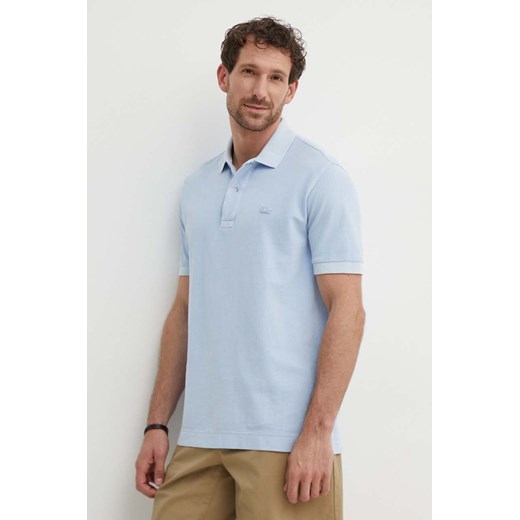 Lacoste polo bawełniane kolor niebieski gładki PH3450 S0I ze sklepu ANSWEAR.com w kategorii T-shirty męskie - zdjęcie 172291269