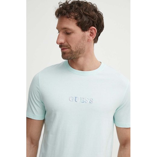 T-shirt męski Guess z napisami z krótkim rękawem 
