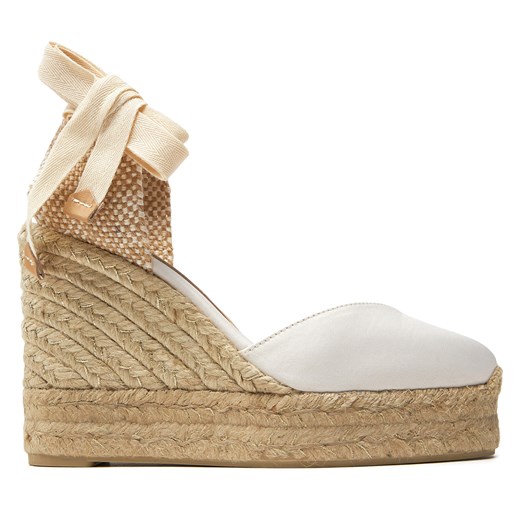 Espadryle damskie Castañer na koturnie z klamrą z tkaniny 
