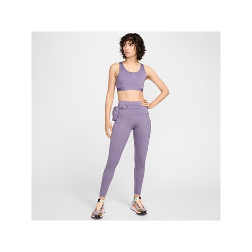 Damskie legginsy 7/8 z wysokim stanem i kieszeniami zapewniające mocne wsparcie Nike Trail Go - Fiolet ze sklepu Nike poland w kategorii Spodnie damskie - zdjęcie 172292218
