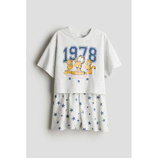 H & M - Dżersejowa piżama z nadrukiem - Szary ze sklepu H&M w kategorii Piżamy dziecięce - zdjęcie 172292325