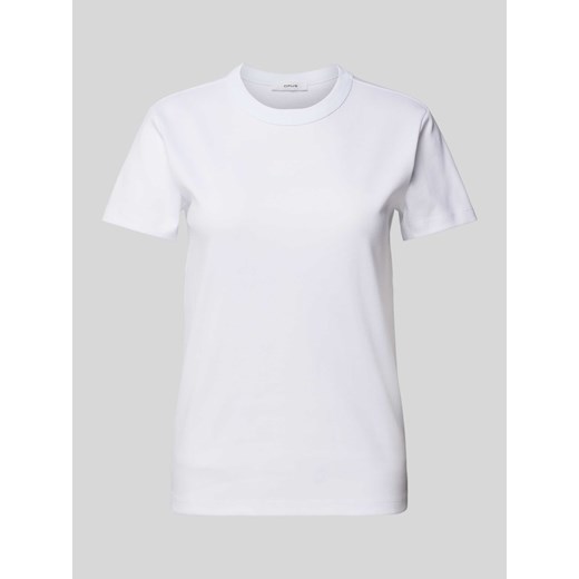 T-shirt z prążkowanym,okrągłym dekoltem model ‘Samun’ ze sklepu Peek&Cloppenburg  w kategorii Bluzki damskie - zdjęcie 172292477