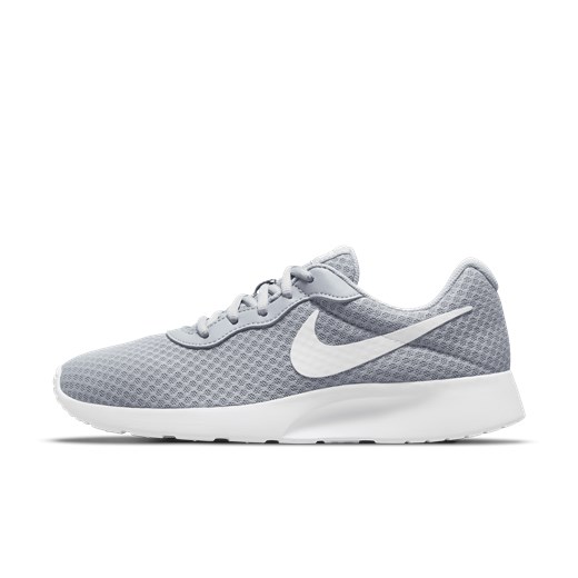 Buty sportowe damskie Nike tanjun na wiosnę szare na płaskiej podeszwie sznurowane