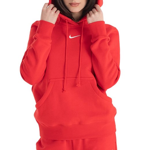 Bluza Nike Sportswear Phoenix Fleece DQ5872-657 - czerwona ze sklepu streetstyle24.pl w kategorii Bluzy damskie - zdjęcie 172294447