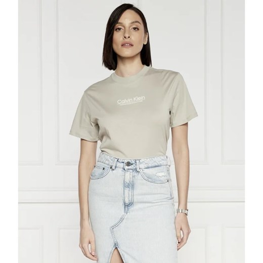 Bluzka damska Calvin Klein z okrągłym dekoltem z bawełny