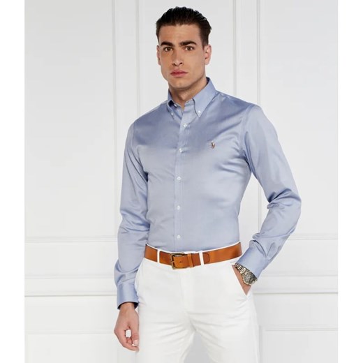 Polo Ralph Lauren koszula męska z długimi rękawami niebieska na wiosnę casual 