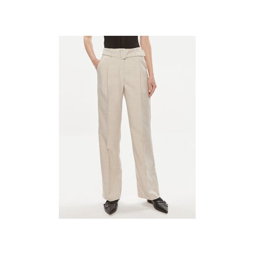 Vero Moda Spodnie materiałowe Nancy 10304626 Beżowy Straight Fit ze sklepu MODIVO w kategorii Spodnie damskie - zdjęcie 172296447