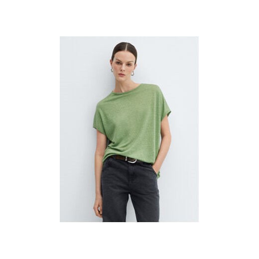Mango T-Shirt Lint 67006317 Zielony Regular Fit ze sklepu MODIVO w kategorii Bluzki damskie - zdjęcie 172296526
