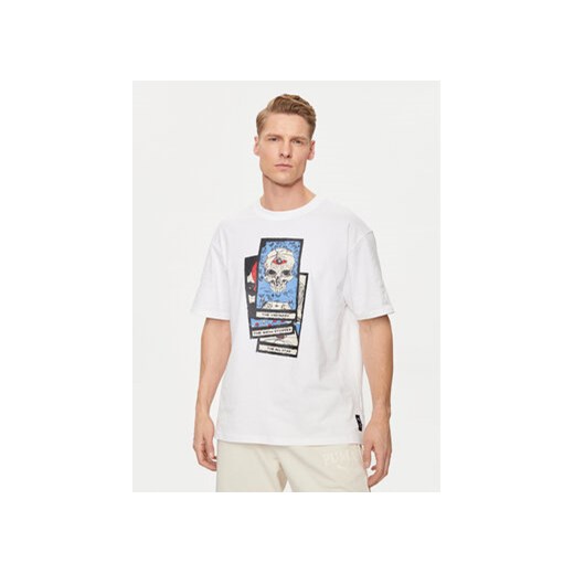 Puma T-Shirt Hoops Deck 624776 Biały Regular Fit ze sklepu MODIVO w kategorii T-shirty męskie - zdjęcie 172296825