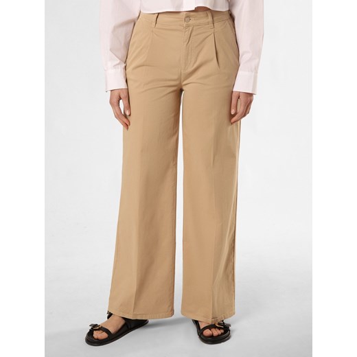 comma casual identity Spodnie Kobiety Bawełna beżowy jednolity ze sklepu vangraaf w kategorii Spodnie damskie - zdjęcie 172298188