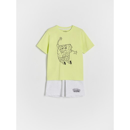 Reserved - Bawełniana piżama SpongeBob - zielony ze sklepu Reserved w kategorii Piżamy dziecięce - zdjęcie 172300737