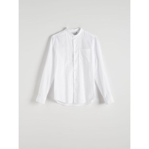 Reserved - Koszula slim fit z kieszonką - biały ze sklepu Reserved w kategorii Koszule męskie - zdjęcie 172300966