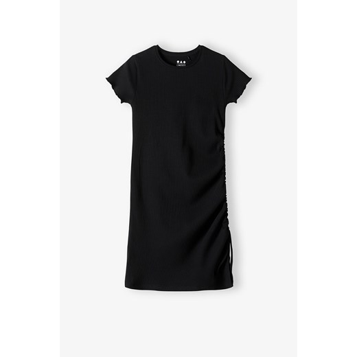 Czarna dzianinowa sukienka w drobne prążki - Limited Edition ze sklepu 5.10.15 w kategorii Sukienki dziewczęce - zdjęcie 172301935
