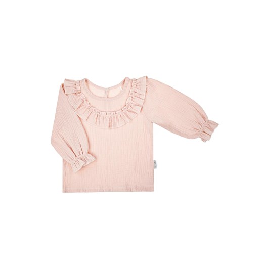 Różowa bluzka bawełniana z długim rękawem dla dziewczynki ze sklepu 5.10.15 w kategorii Bluzki dziewczęce - zdjęcie 172301958