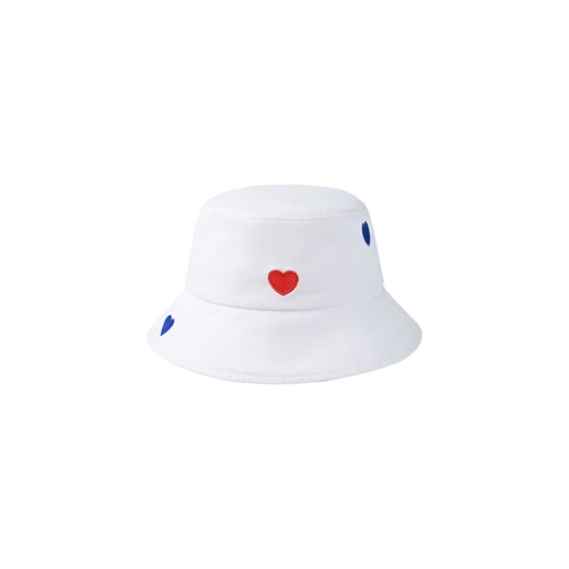 Biały kapelusz dziewczęcy w serduszka 52/54 ze sklepu 5.10.15 w kategorii Czapki dziecięce - zdjęcie 172301975