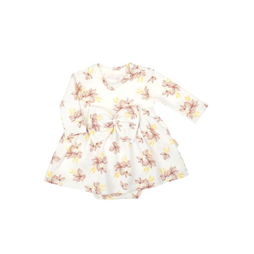 Sukienko-body bawełniane dla dziewczynki w kwiatki ze sklepu 5.10.15 w kategorii Sukienki niemowlęce - zdjęcie 172301977