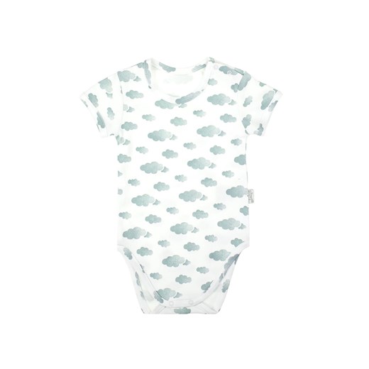 Bawełniane body chłopięce z krótkim rękawem w chmurki ze sklepu 5.10.15 w kategorii Body niemowlęce - zdjęcie 172301985