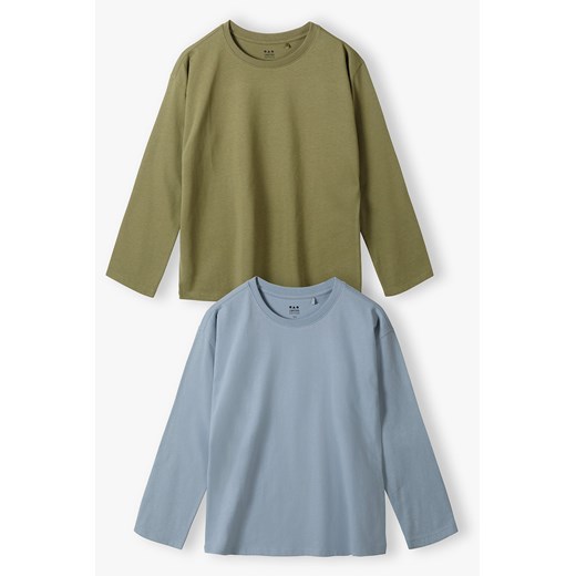 Bluzki bawełniane dla chłopca - khaki i niebieska - Limited Edition ze sklepu 5.10.15 w kategorii T-shirty chłopięce - zdjęcie 172302036