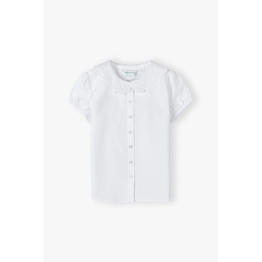 Biała koszula z krótkim rękawkiem dla dziewczynki Max & Mia By 5.10.15. 116 5.10.15